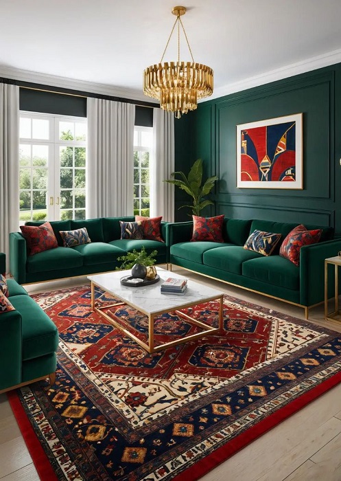 فرش 1200 شانه طرح ریزماهی